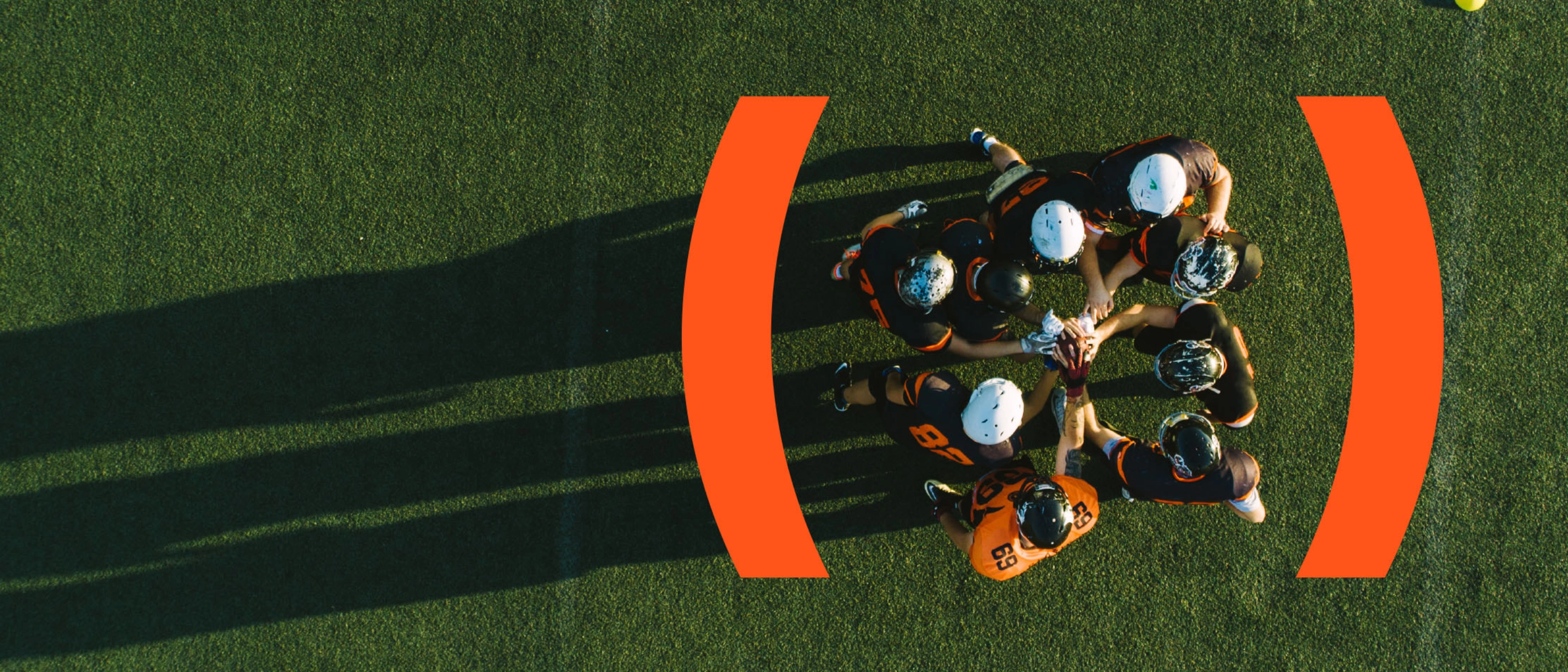 American Football huddle